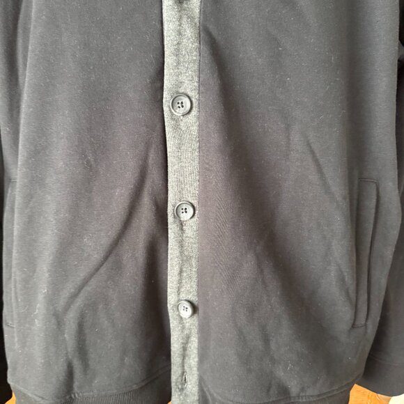 Express Black w/Gray Trim Button Close V-Neck Cardigan Jacket X-Large - Picture 4 of 13